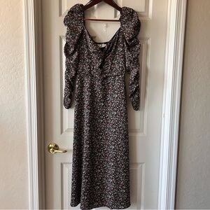 ASTR the Label Floral Puff Sleeve Midi Dress – Size M
